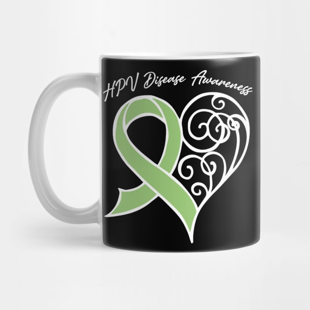 HPV Disease Awareness Heart Ribbon Gift Valentines Day - In This Family Nobody Fights Alone by BoongMie